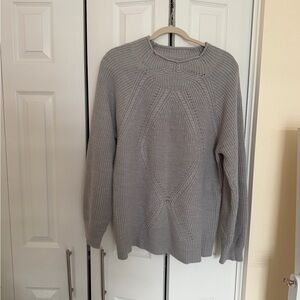 Classic Turtle Neck Knit Sweater - Light Gray